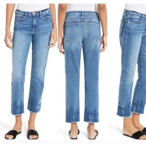 Frame le high raw edge high waist jeans